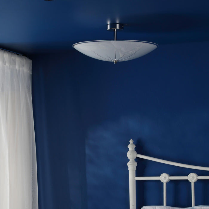 Albany 3 Light Semi Flush Pendant White/ Polished Chrome