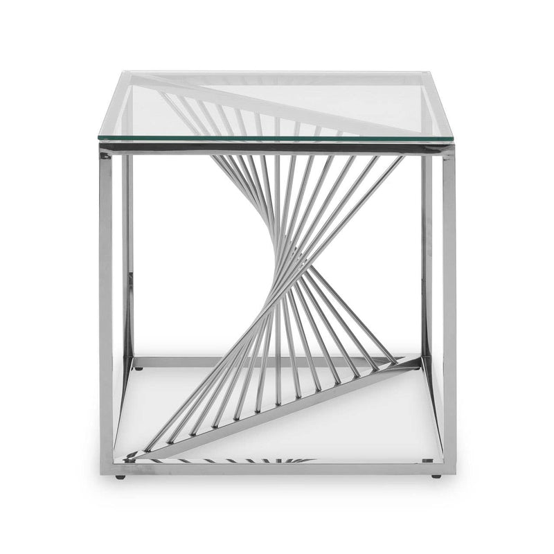 Amella Occasional Tables With Silver Finish Frame