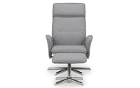 Aria Recliner and Stool - Grey Linen