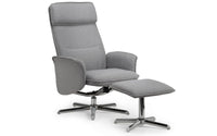 Aria Recliner and Stool - Grey Linen