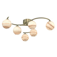 Atiya Light Collection - Antique Brass With Planet Style Glass