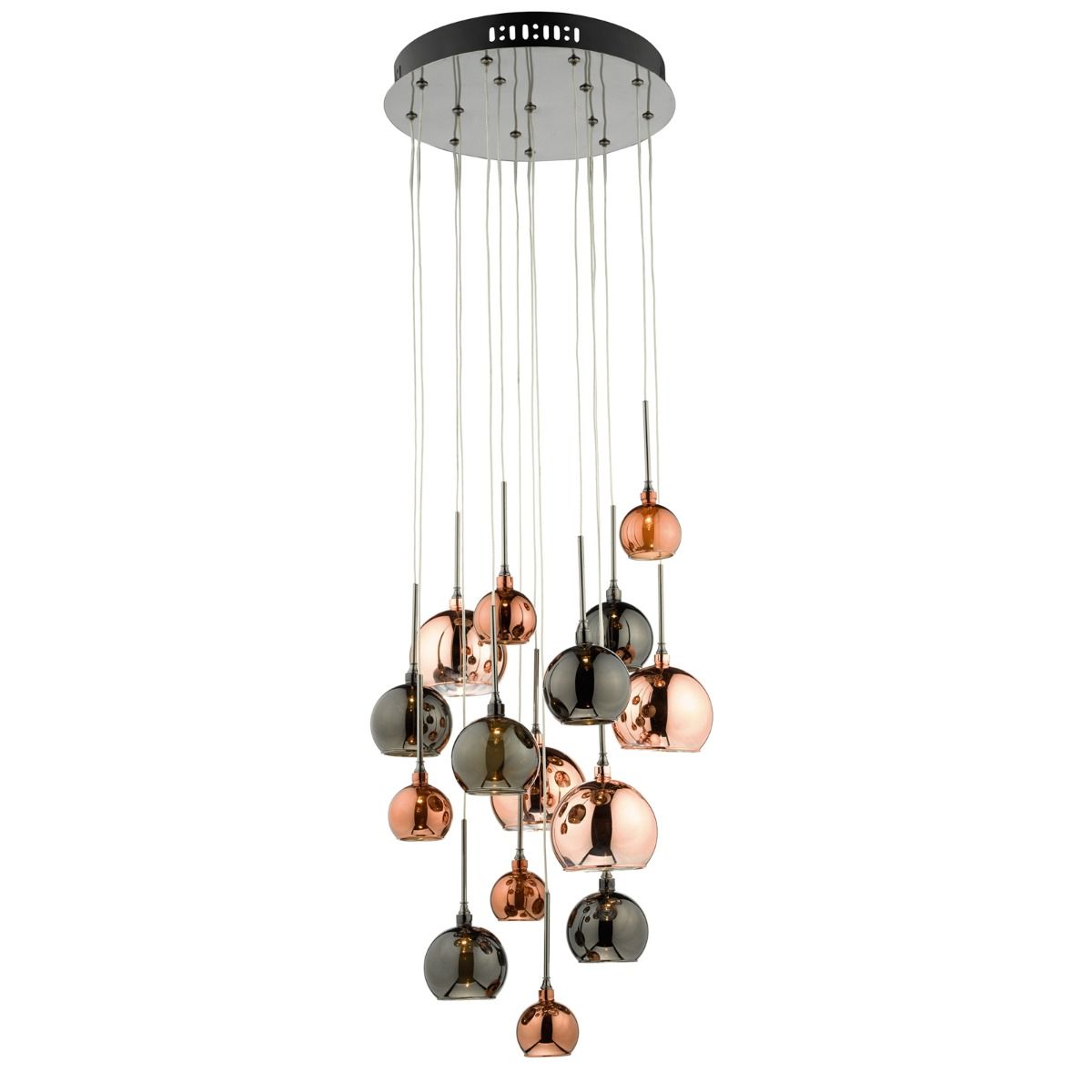 Aurelia Lighting Collection - Chrome and Copper Glass