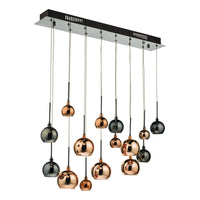 Aurelia Lighting Collection - Chrome and Copper Glass