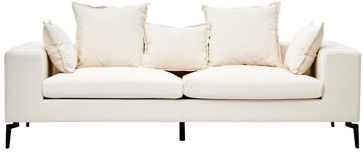 Avignon 3 Seat Textured Fabric Cream Sofa
