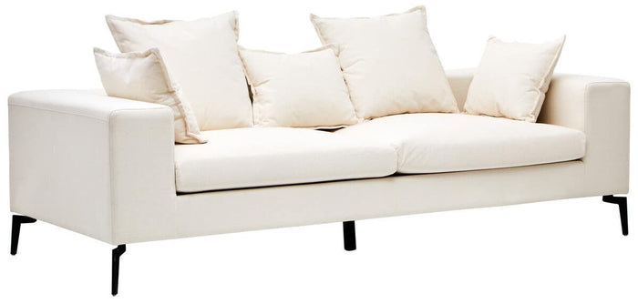 Avignon 3 Seat Textured Fabric Cream Sofa