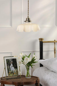Laura Ashley Banham Lighting Collection - Matt Antique Brass and White Glass