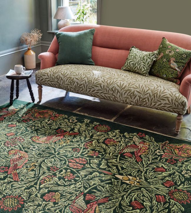 Morris and Co. - Bird Thump Green Rug