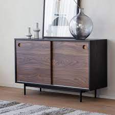 Barbican 2 Door Cabinet - Black/Walnut
