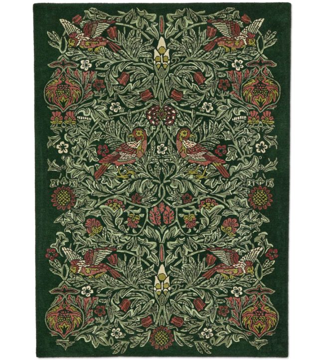 Morris and Co. - Bird Thump Green Rug