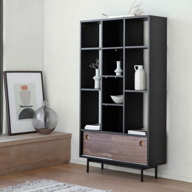 Barbican Display Unit - Black/Walnut