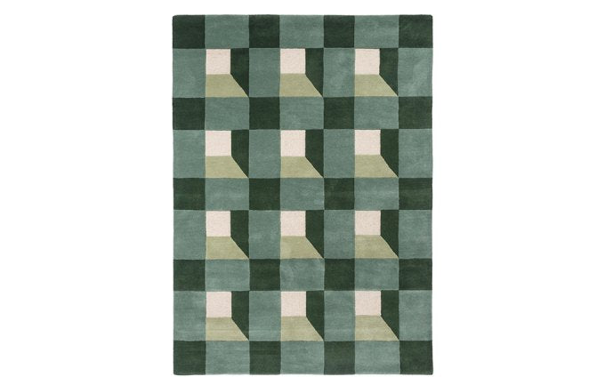 Harlequin Blocks Rug - Fern