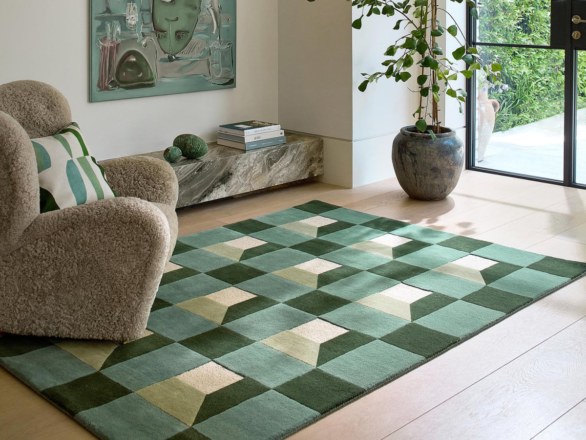 Harlequin Blocks Rug - Fern