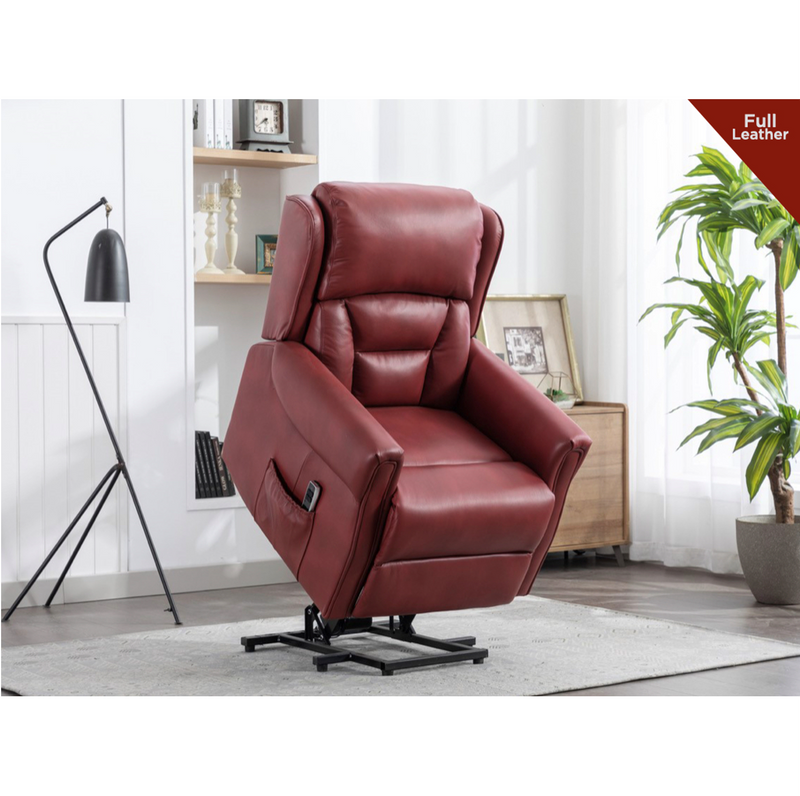 Sandringham Dual Motor Lift and Tilt Chair - Burgundy Leather