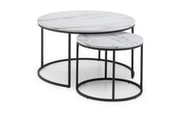 Bellini Round Nesting Coffee Table - White Marble
