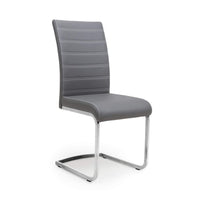 Callisto Dining Chair (pair) - Grey Leather Effect