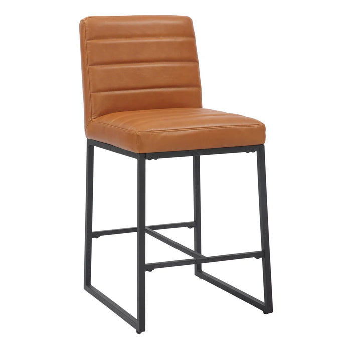 Carlton Leather Bar Stool (pair) - Brown