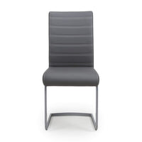 Callisto Dining Chair (pair) - Grey Leather Effect