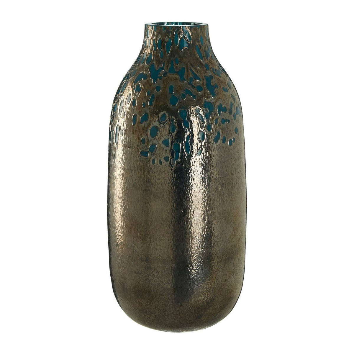 Caris Blue Speckled Glass Vase Collection