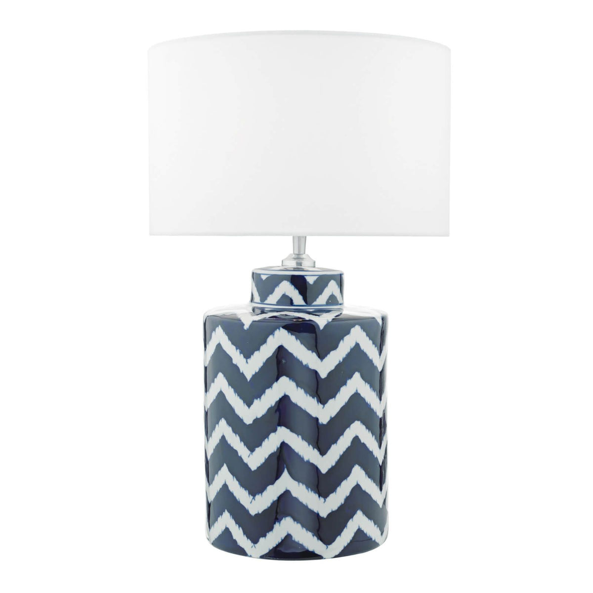 Caelan Table Lamp Blue & White With Shade
