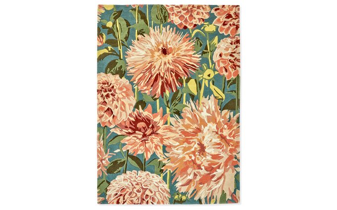 Harlequin Dahlia Rug - Coral/Wilderness