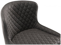 Cezanne Bar Stool (pair) - Dark Grey Faux Leather/Black