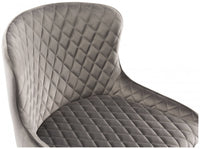 Cezanne Bar Stool (pair) - Grey Velvet/Black