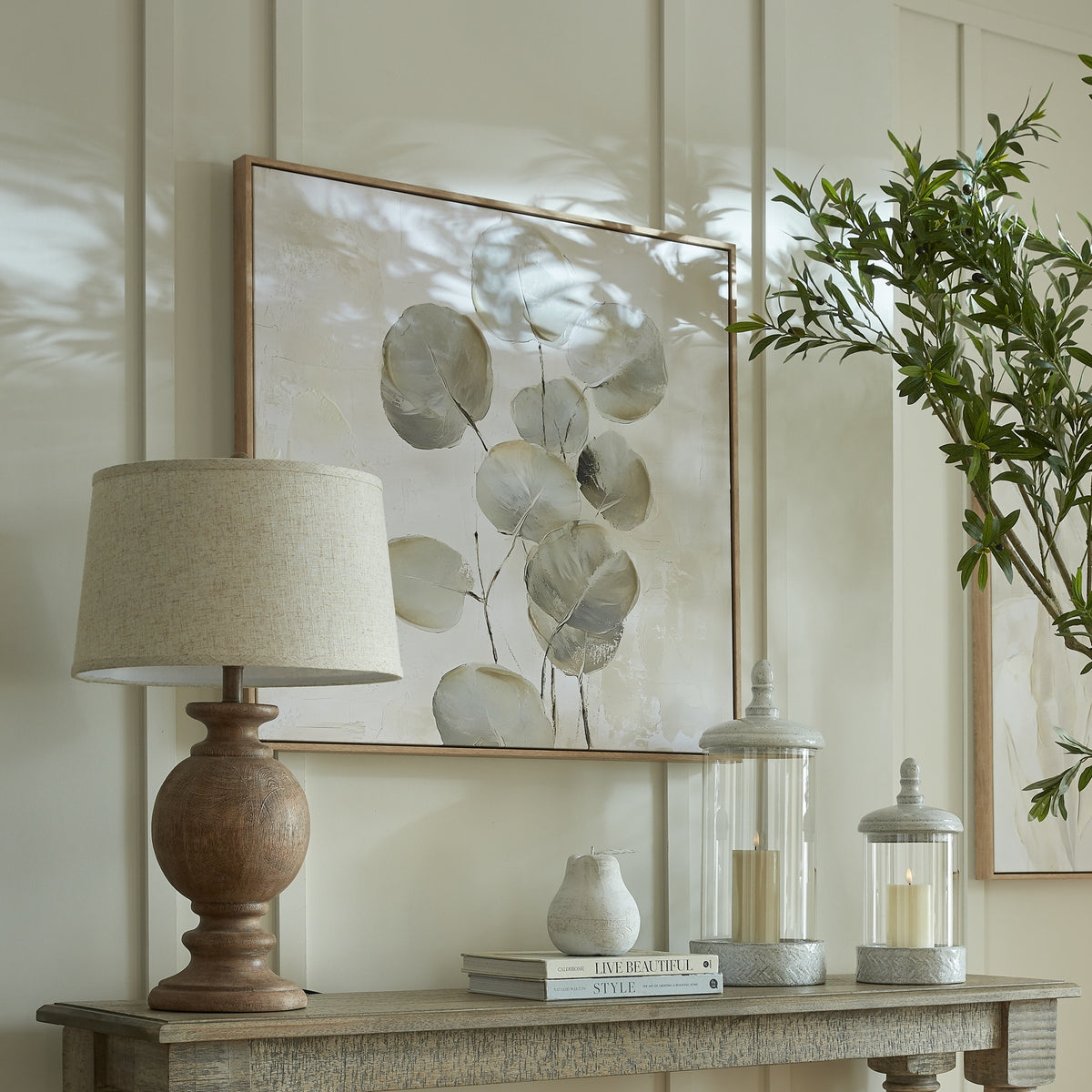 Clarion Table Lamp With Edged Linen Shade