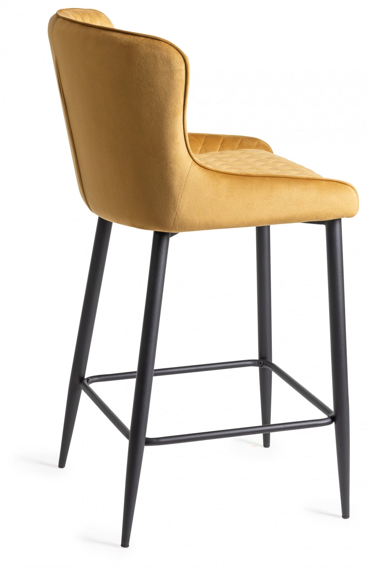 Cezanne Bar Stool (pair) - Mustard Velvet/Black