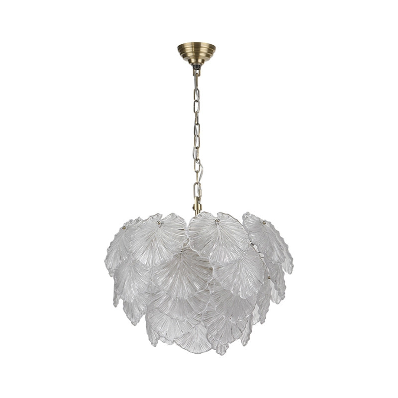 Courtney 10 Light Pendant - Textured Glass and Antique Brass