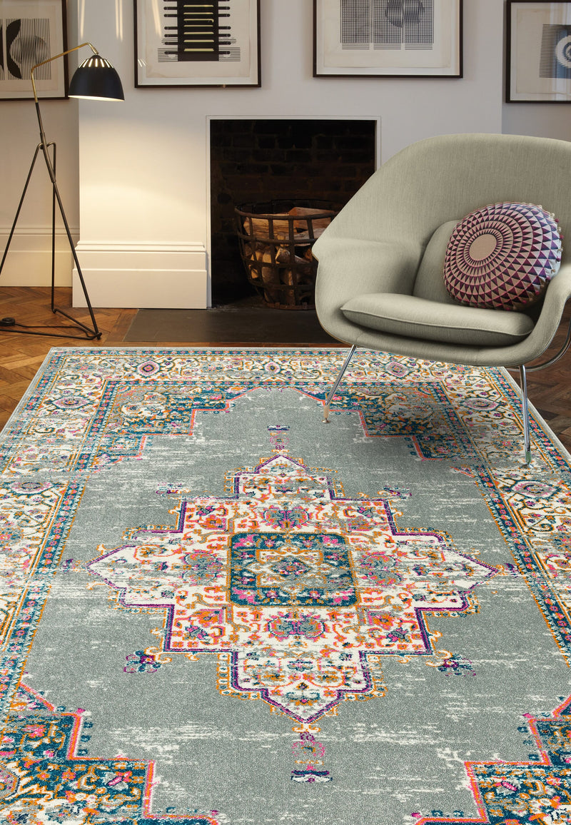 Colt Flatweave Rug - Medallion Grey CL02