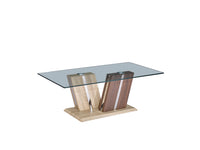 Craft Occasional Tables - Two Tone Wood and Clear Glass