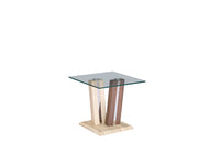 Craft Occasional Tables - Two Tone Wood and Clear Glass