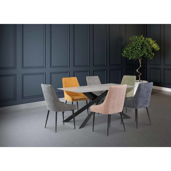 Camilla Dining Tables - Rebecca Grey Top/Black Leg