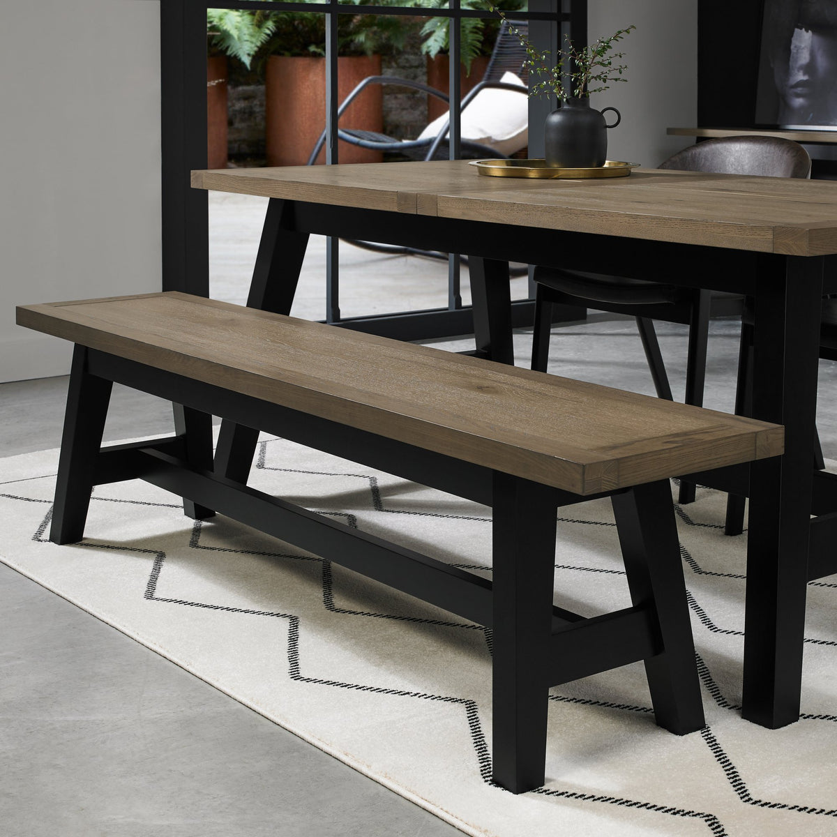 Camden Dining Collection - Weathered Oak and Peppercorn