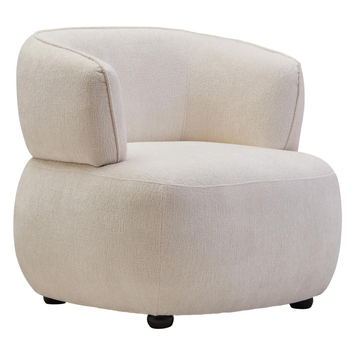 Dasha Curved Chair - Ivory Chenille