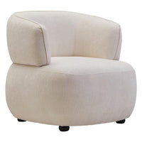 Dasha Curved Chair - Ivory Chenille