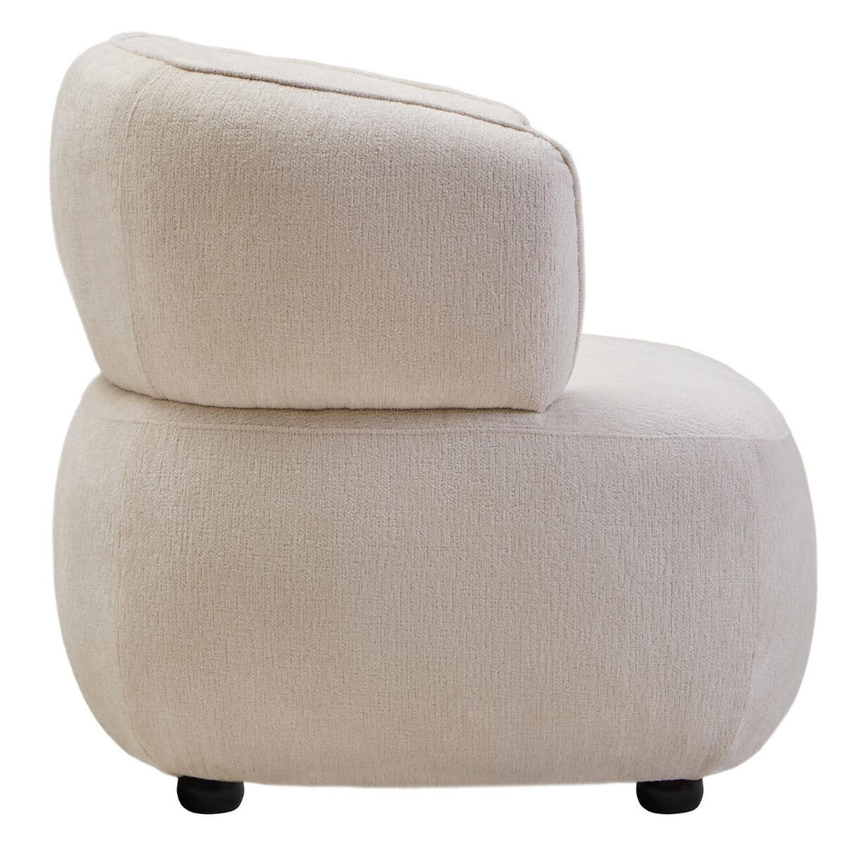 Dasha Curved Chair - Ivory Chenille
