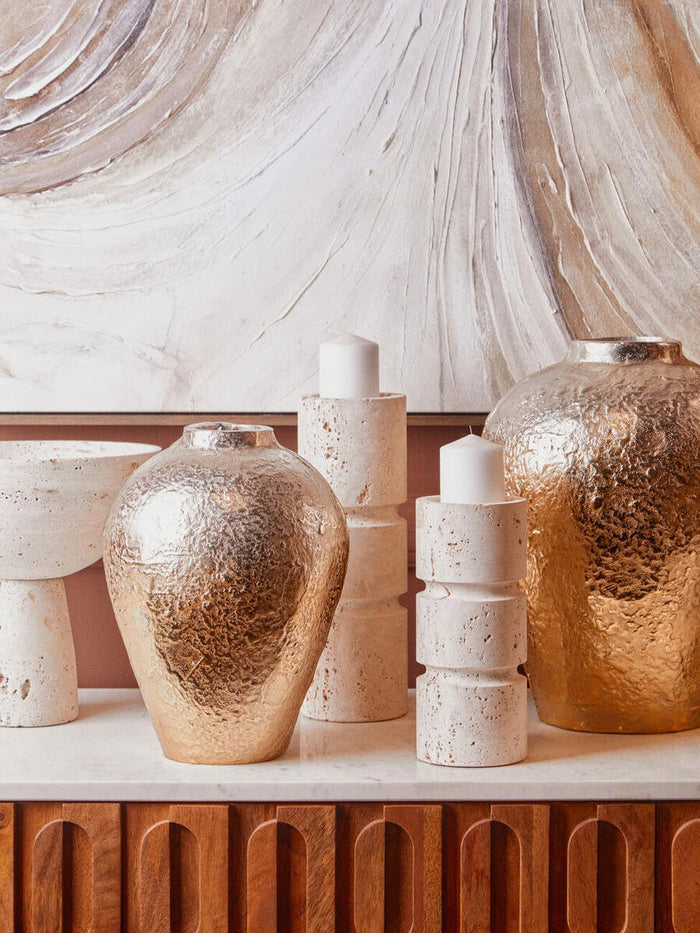 Dion Ombre Silver and Gold Finish Vases