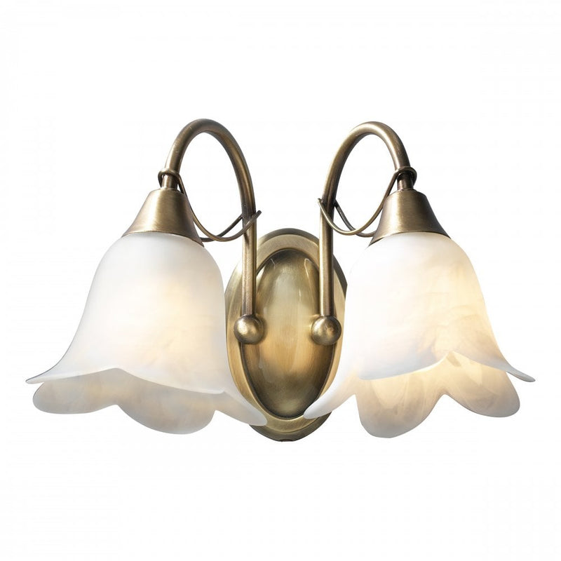 Doublet Lighting Collection Brass/Alabaster Glass