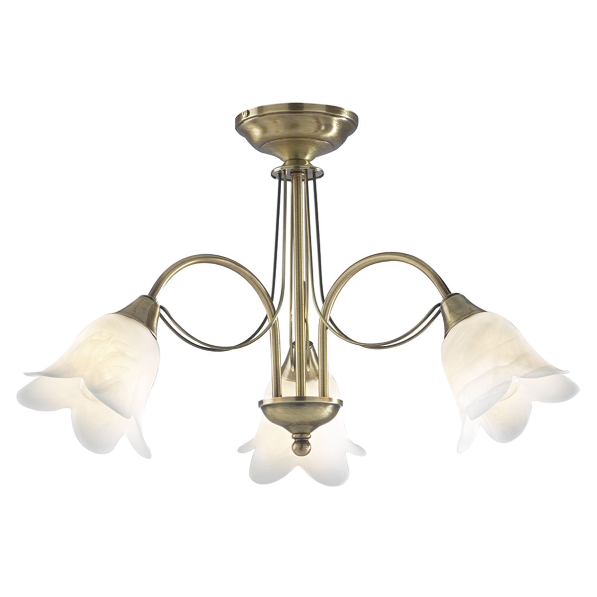 Doublet Lighting Collection Brass/Alabaster Glass