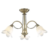 Doublet Lighting Collection Brass/Alabaster Glass