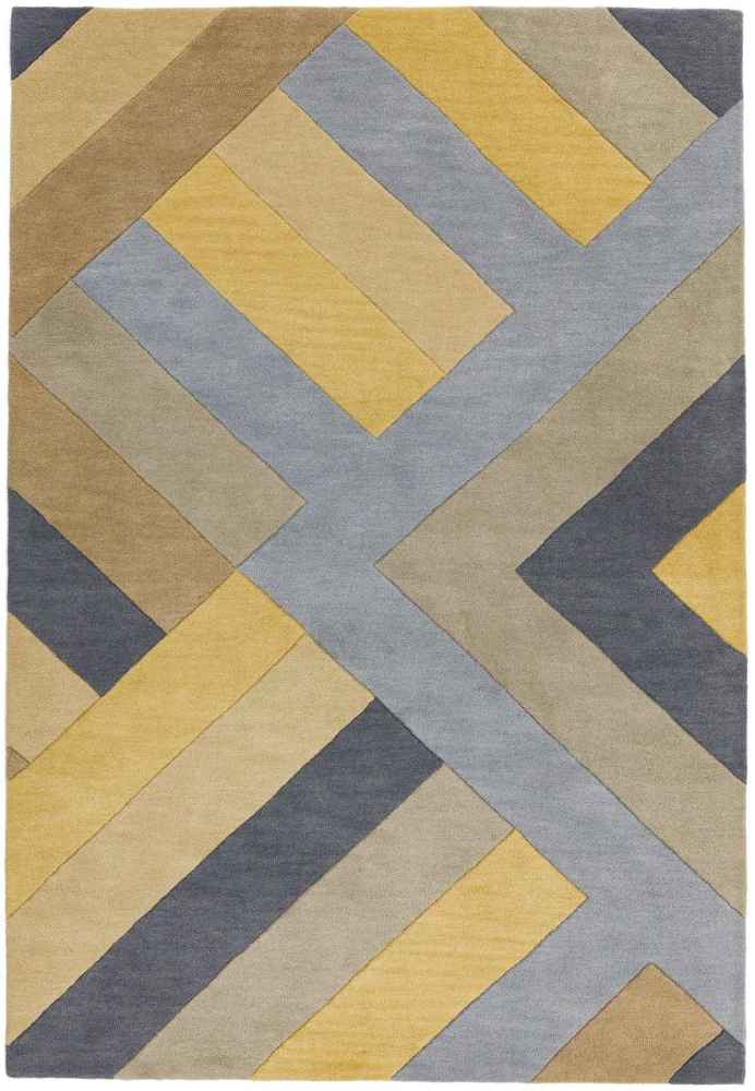 Reef Rug - Big Zig Ochre Grey RF02