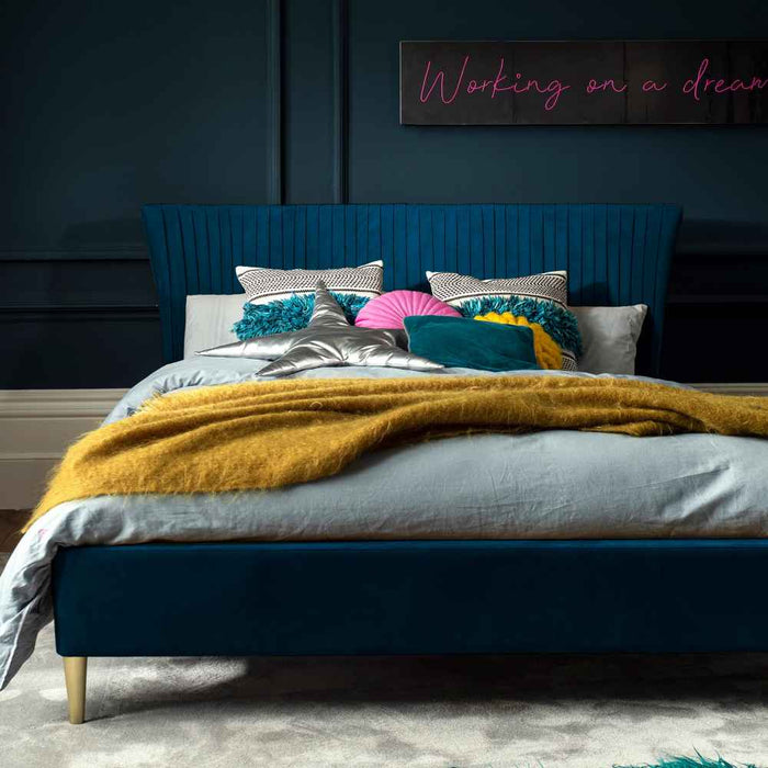 Pleated Bedstead - Teal