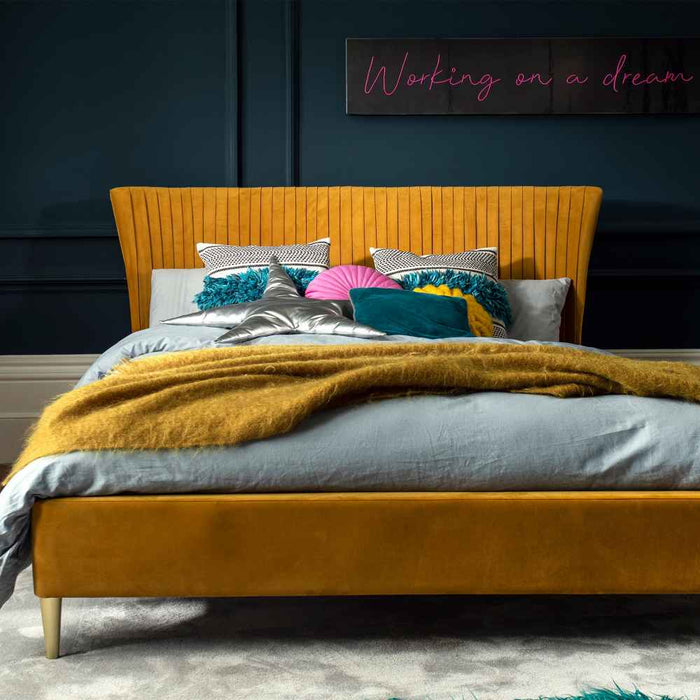 Pleated Bedstead - Turmeric