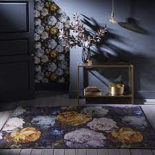 Floretta Rug Mineral/Charcoal and Blush