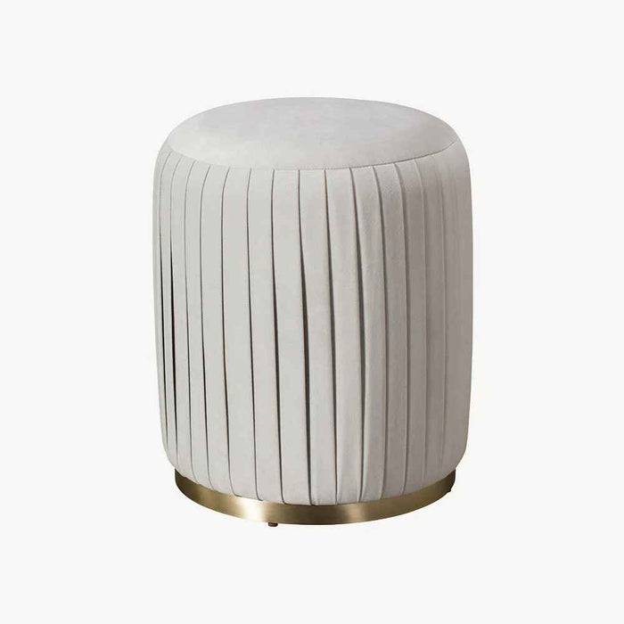 Pleated Ottoman - Silver
