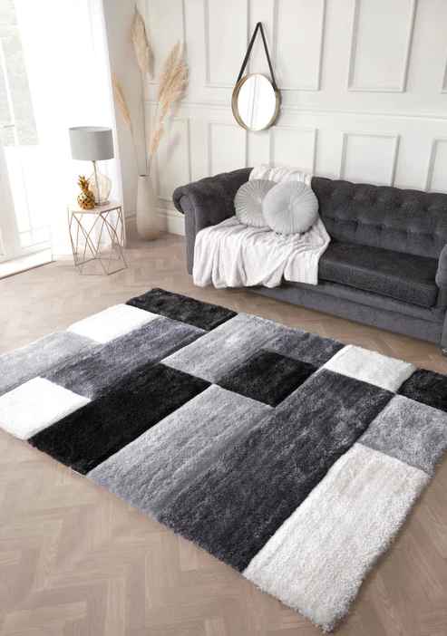 3D Carved Blocks Rugs