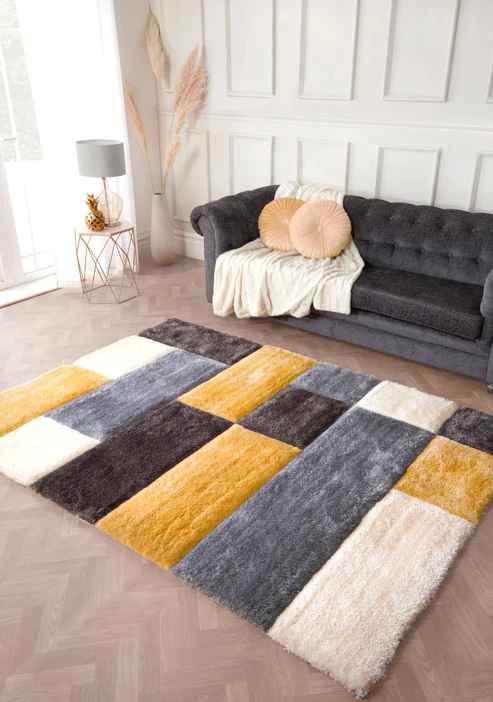 3D Carved Blocks Rugs