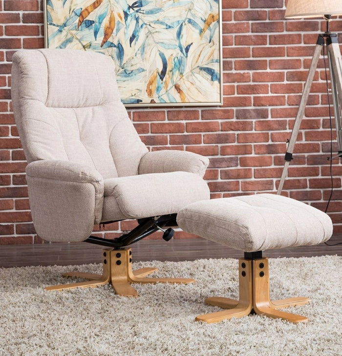 Dubai Swivel Recliner - Lisbon Wheat Fabric