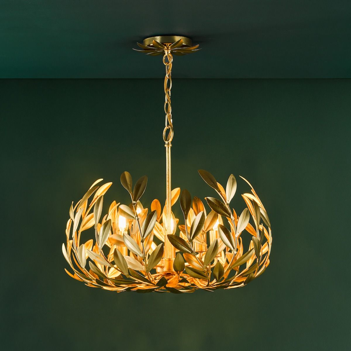 Ercilia 5 Light Pendant Gold Leaf